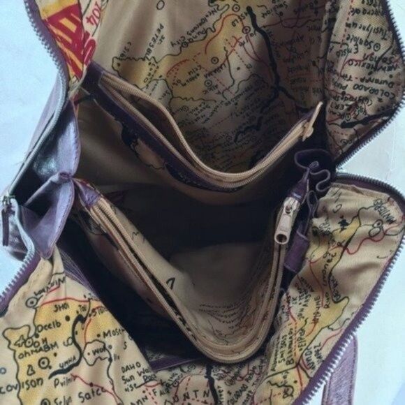 Top Gun purse leather purple shoulder bag BoxV - Picture 7 of 10